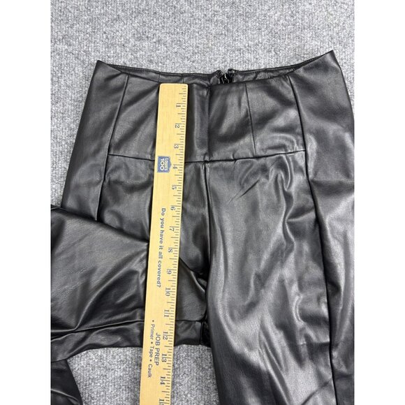Guess Pants Womens Small Black Faux Leather Skinny High Rise Zip Leggings - Picture 4 of 10